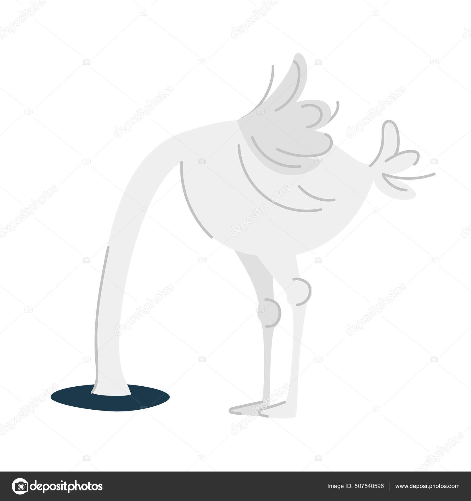 Ostrich Buries Its Head Sand Oblivious Problems Bird Head Hides Stock