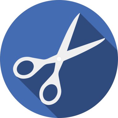 Düz simgesi makas mavi