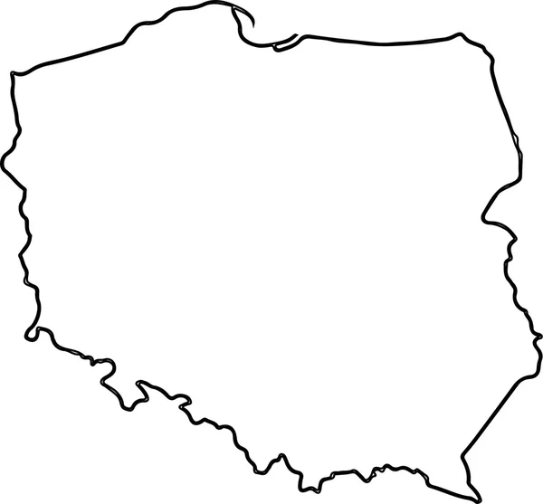 Vektorová Mapa Polska — Stockový vektor