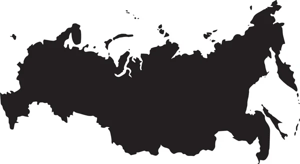 Mapa vetorial da Rússia Preto —  Vetores de Stock