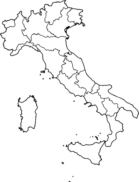 Mapa de Italia Vector — Vector de stock