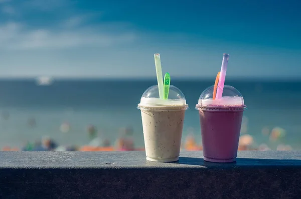 Milchshakes Auf Dem Meer Sommer Stockfoto