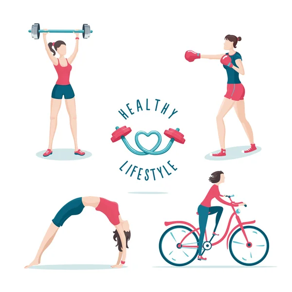 Sport woman set Stock Vector