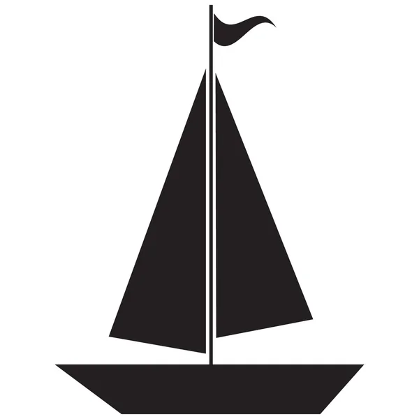 Icono monocromo con velero — Vector de stock