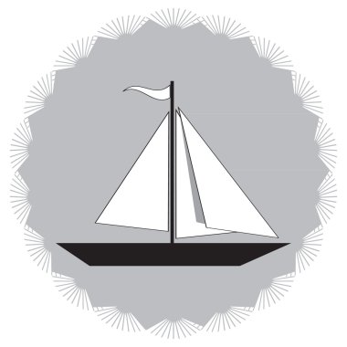 yelkenli ile tek renkli simge