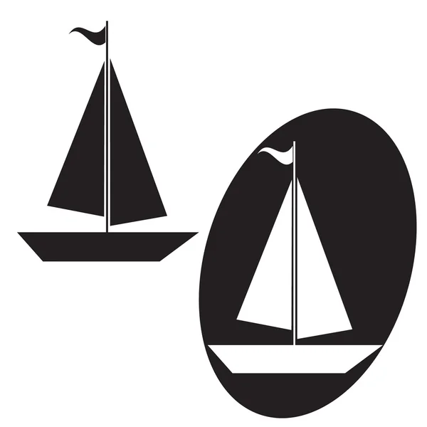 Monochrome icon with sailboat — Stock Vector