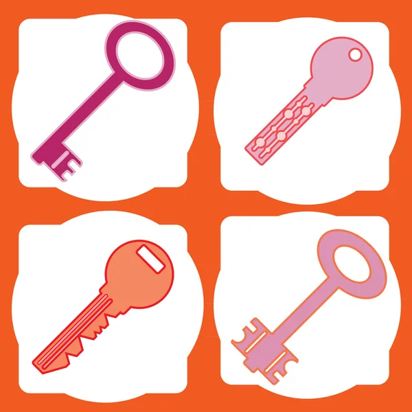 Kolorowe ikony z kluczami — Wektor stockowy