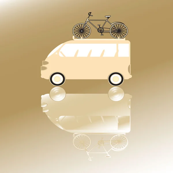 Imagem vetorial de um carro e bicicleta — Vetor de Stock