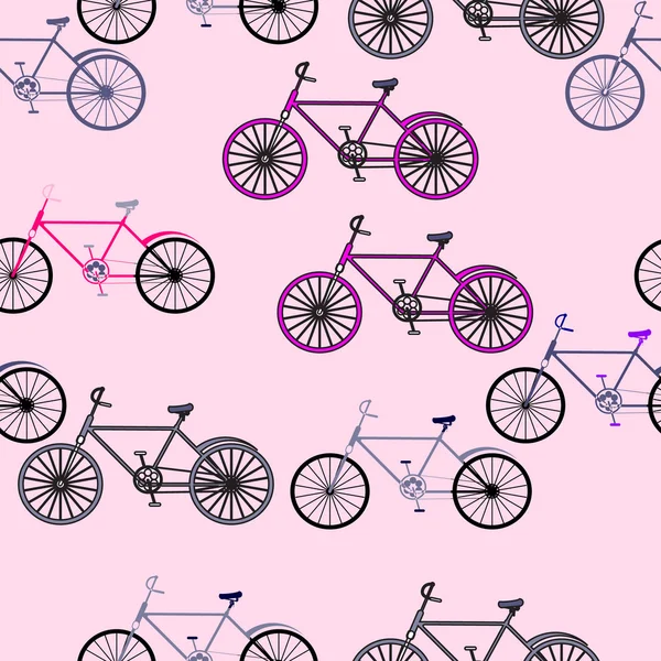 Fondo sin costuras con bicicletas — Archivo Imágenes Vectoriales