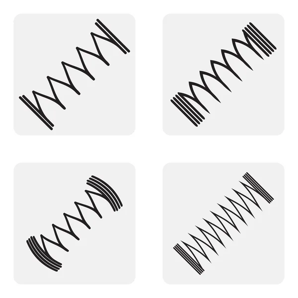 Monochromes Symbolset mit Federn — Stockvektor