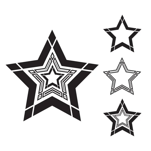 Monochrome icons with stars — Stock Vector