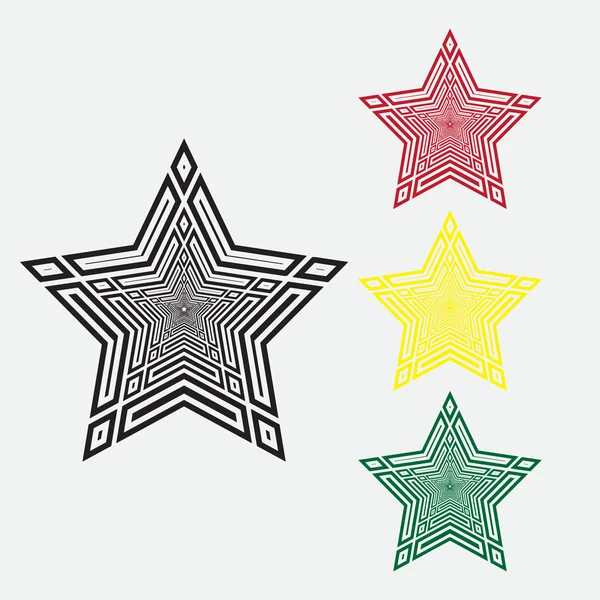Χρωματιστά εικονίδια με αστέρια — Διανυσματικό Αρχείο