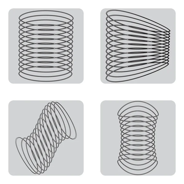 Monochromes Symbolset mit Federn — Stockvektor