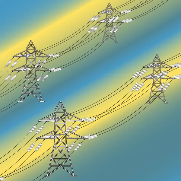 Vektorbild von Stromleitungen — Stockvektor