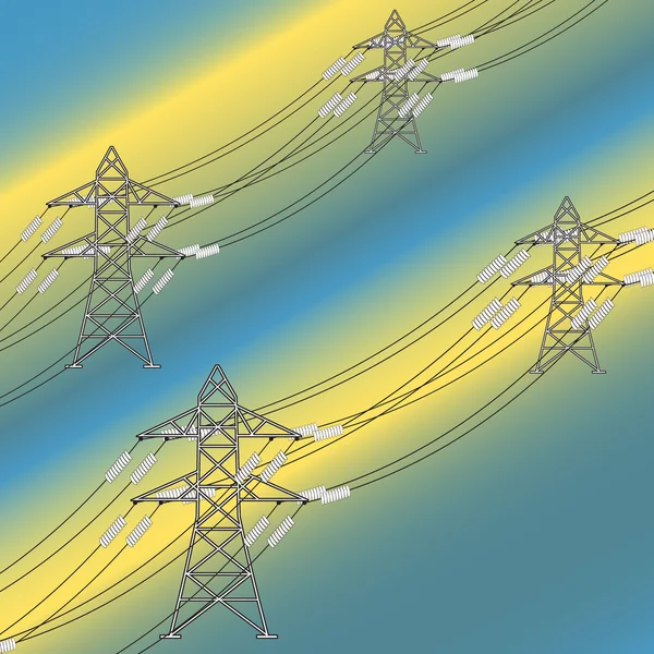 Векторное изображение линий электропередач — стоковый вектор