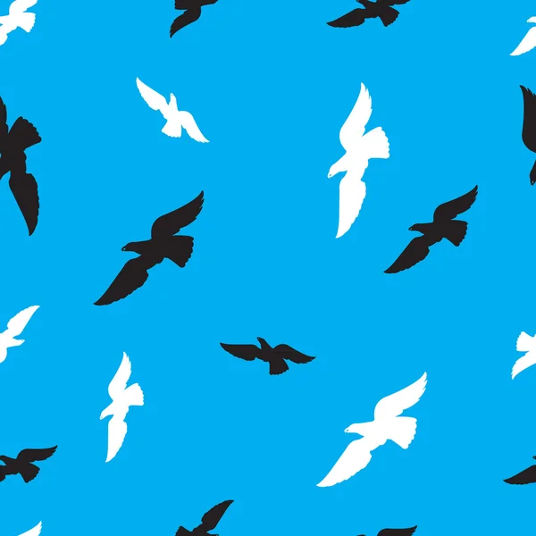 Fondo sin costuras con aves de presa — Vector de stock