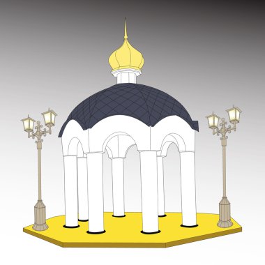 Pergola görüntü sütunları ve klasik kemer