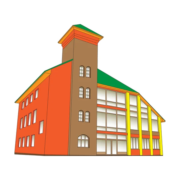 Vektor illustration av ett hus skapat i 3d. — Stock vektor