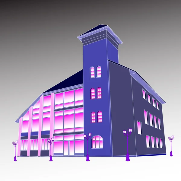 Vektor illustration av ett hus skapat i 3d — Stock vektor