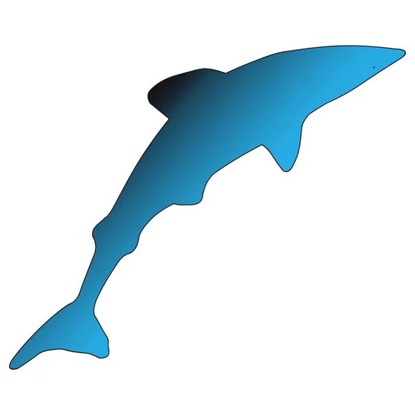 Obrázek žralok silueta na bílém pozadí — Stockový vektor