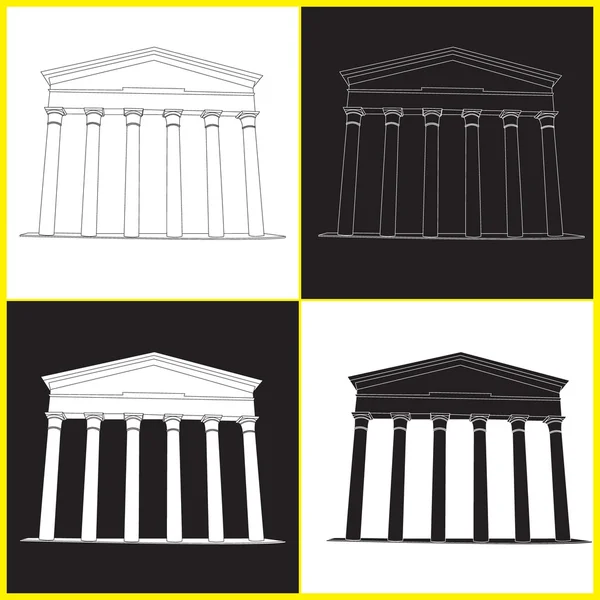 Изображение древней постройки с колоннами — стоковый вектор
