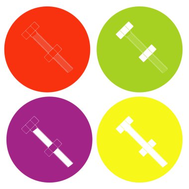 tek renkli simge somun ve civata ile ayarla