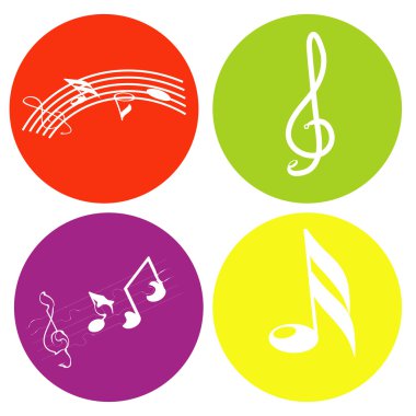 tek renkli simge tiz nota anahtarı ve notlar ile ayarla