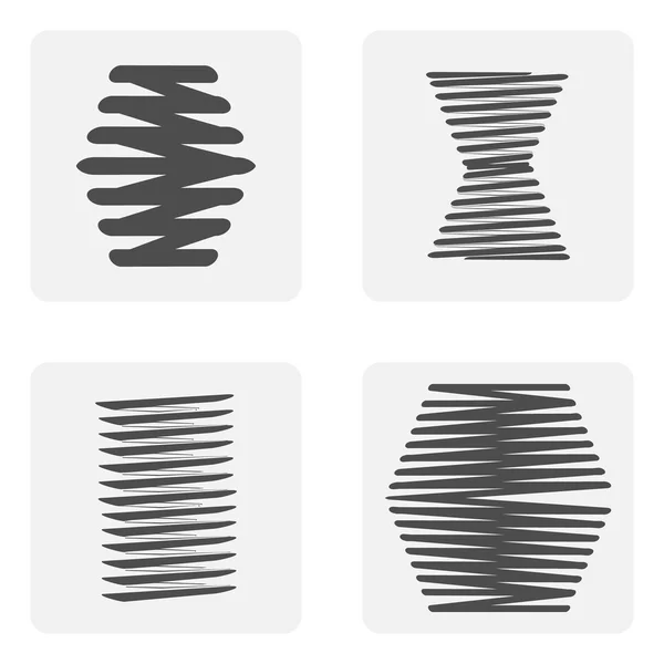 Monochrome icon set with Springs — Stock Vector