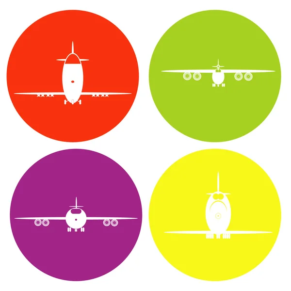 Monochromatyczne ikony zestaw z samolotów — Wektor stockowy