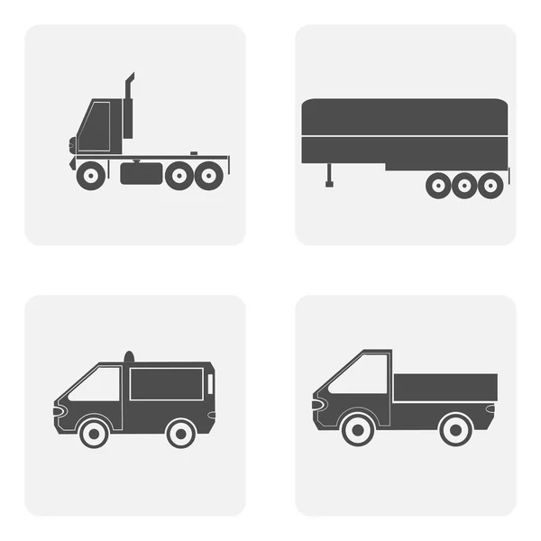 Ícone monocromático com caminhão — Vetor de Stock