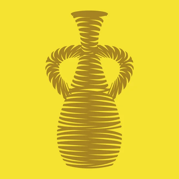 Monokrom Ikonuppsättning med amforor och vaser — Stock vektor