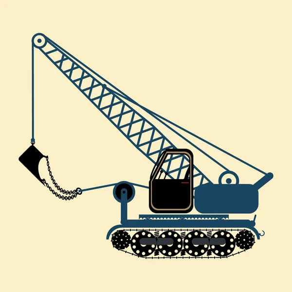 Монохромный иконный набор со строительной техникой — стоковый вектор