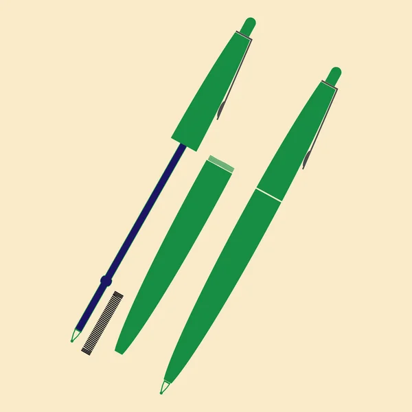 Monochromes Icon Set mit Stift — Stockvektor