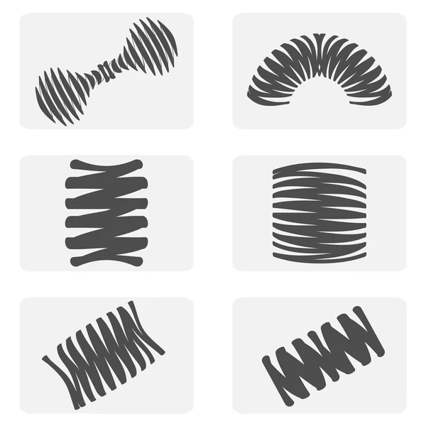 Monochrome icon set with Springs — Stock Vector