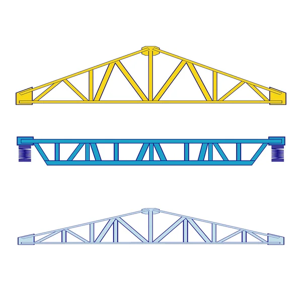 Icono monocromo conjunto con estructuras de acero — Vector de stock