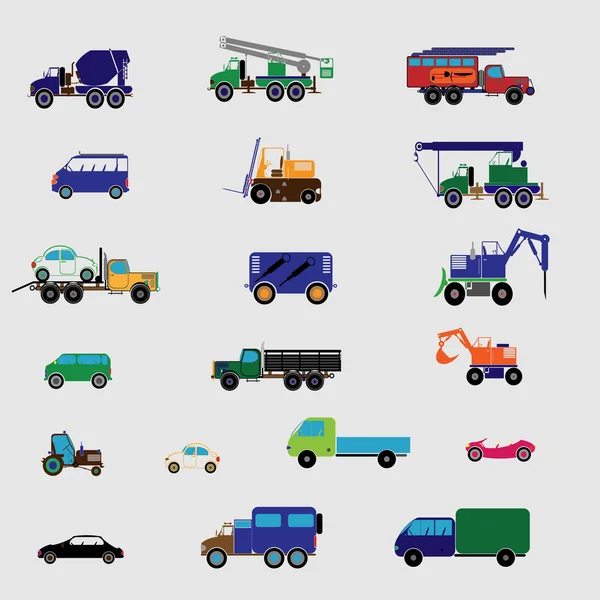tek renkli ile ulaşım Icon set