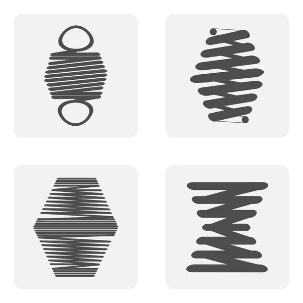 Monochrome icon set with Springs — Stock Vector