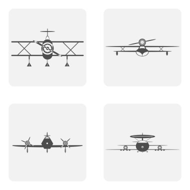 tek renkli simgeler uçakla ayarla