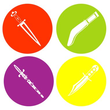 tek renkli simge ile soğuk silahları ayarla