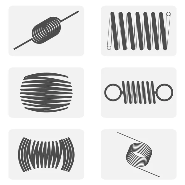 Monochrome icon set with Springs — Stock Vector