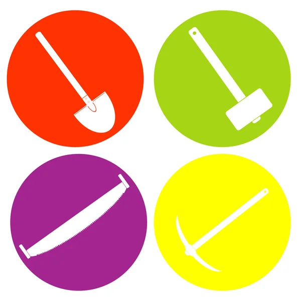 Conjunto de ícone monocromático com ferramentas de jardim —  Vetores de Stock