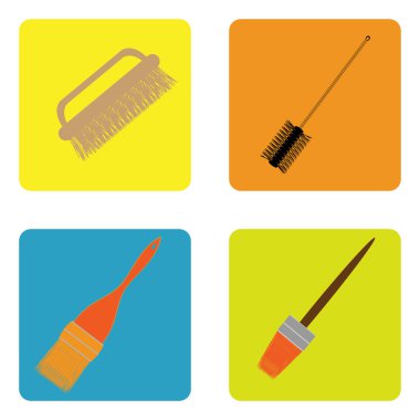 tek renkli simge fırçalar ve boya ile ayarla