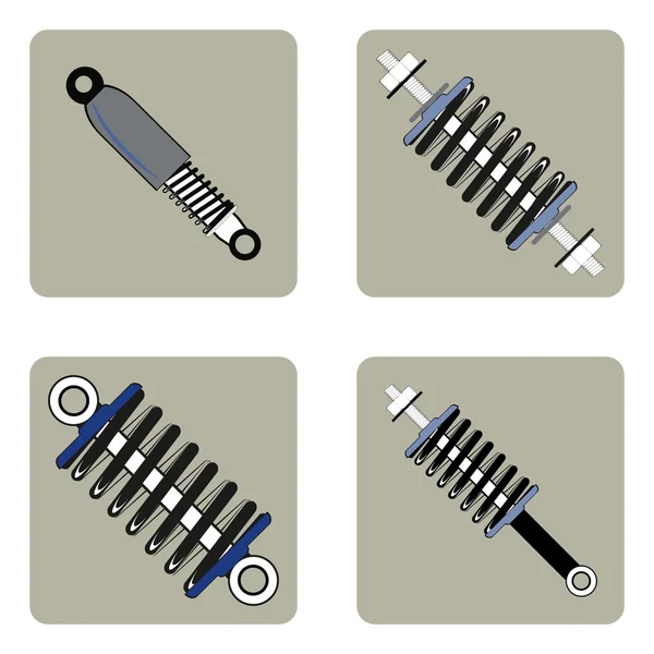 Conjunto de iconos monocromáticos con resortes — Vector de stock