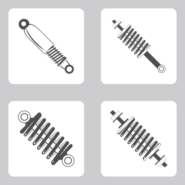 Monochrome icon set with Springs — Stock Vector