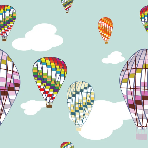 気球とシームレスな背景 — ストックベクタ
