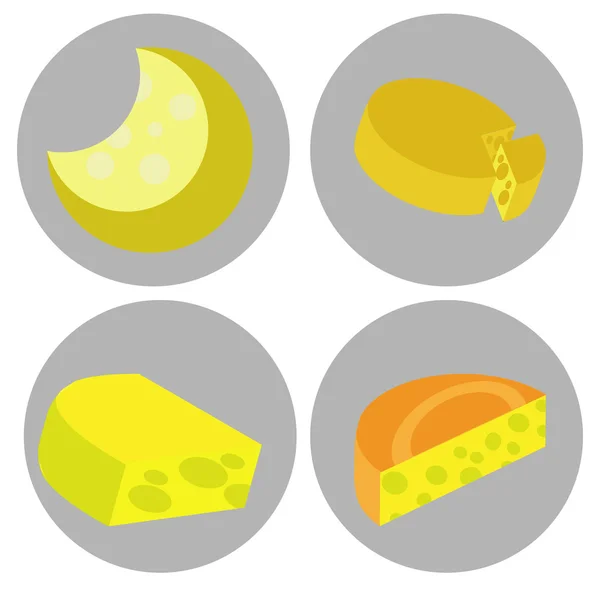 Monochrome icon set with cheese — Stock Vector