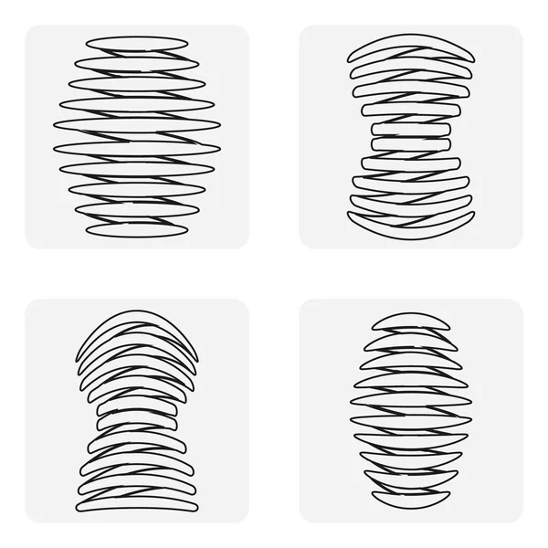 Monochrome icon set with Springs — Stock Vector