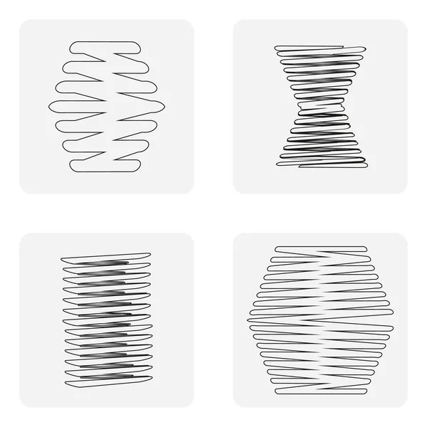 Monochrome icon set with Springs — Stock Vector