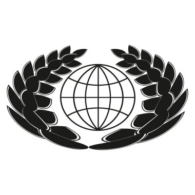 Dünya ile tek renkli simge