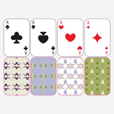 takım elbise iskambil kartları ile renkli simgeler